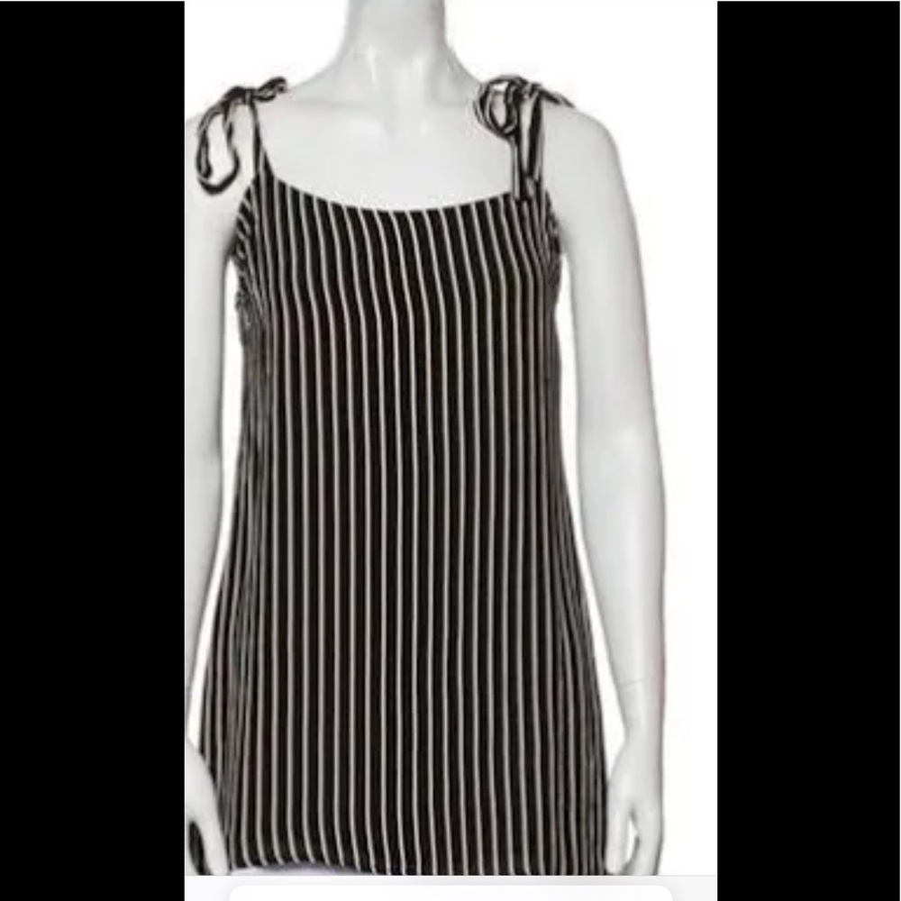 Reformation Black striped mini dress